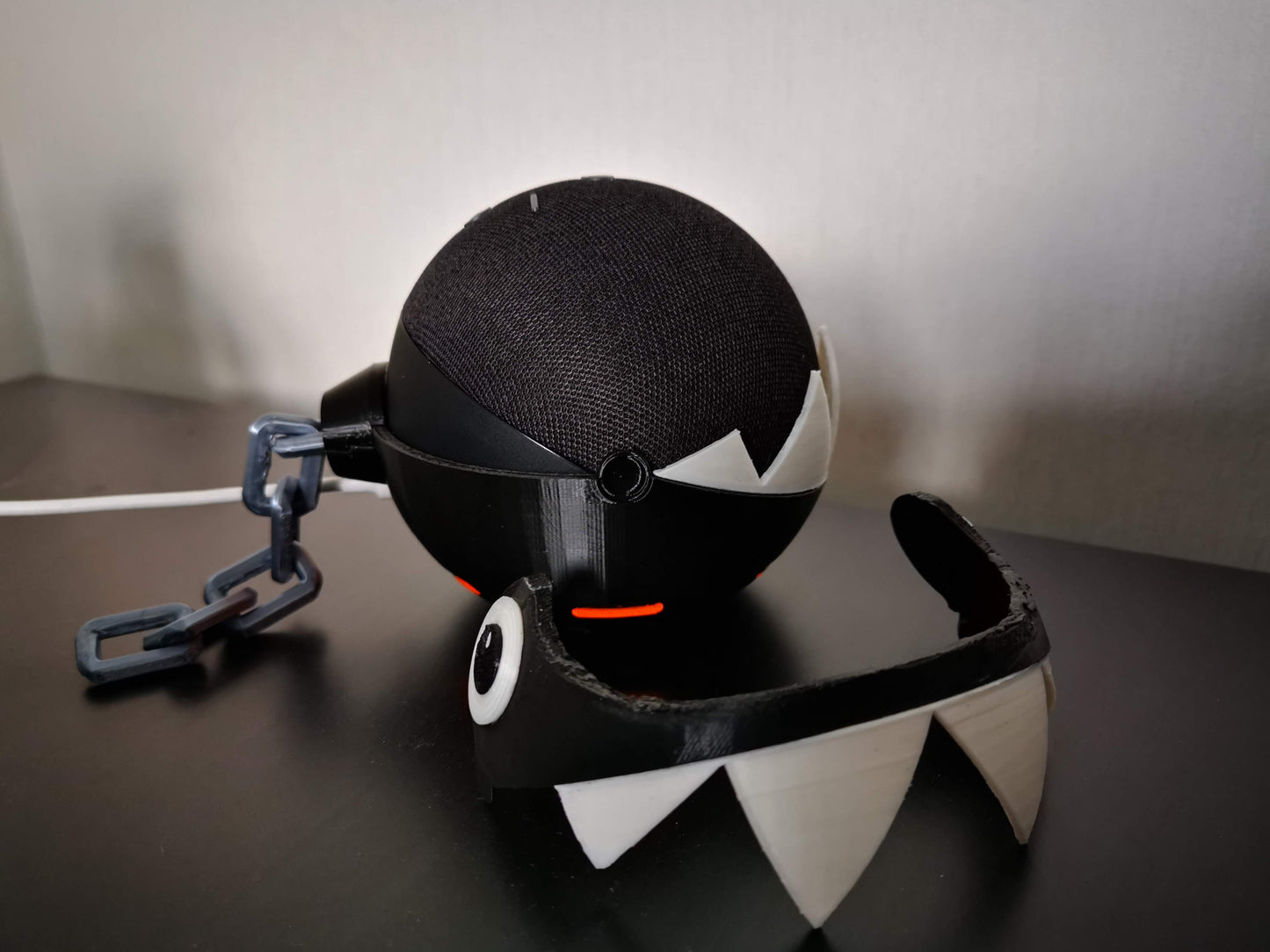 Chain Chomp Alexa Echo holder assembly