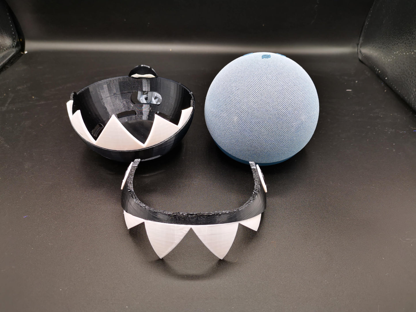 Chain Chomp Alexa Echo holder assembly