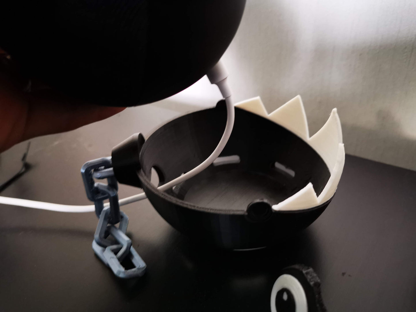 Chain Chomp Alexa Echo holder inside