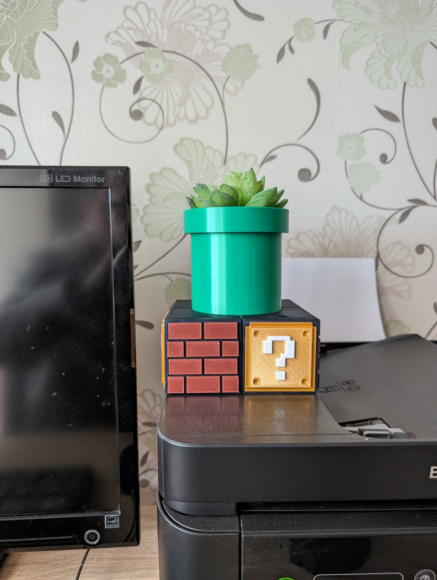 Mario desk organiser on printer