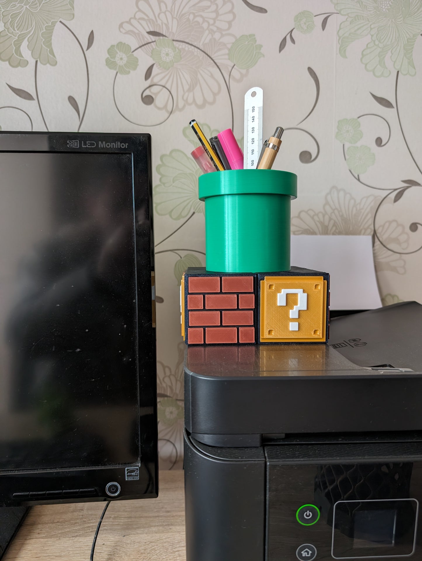 Mario desk organiser with pens inside