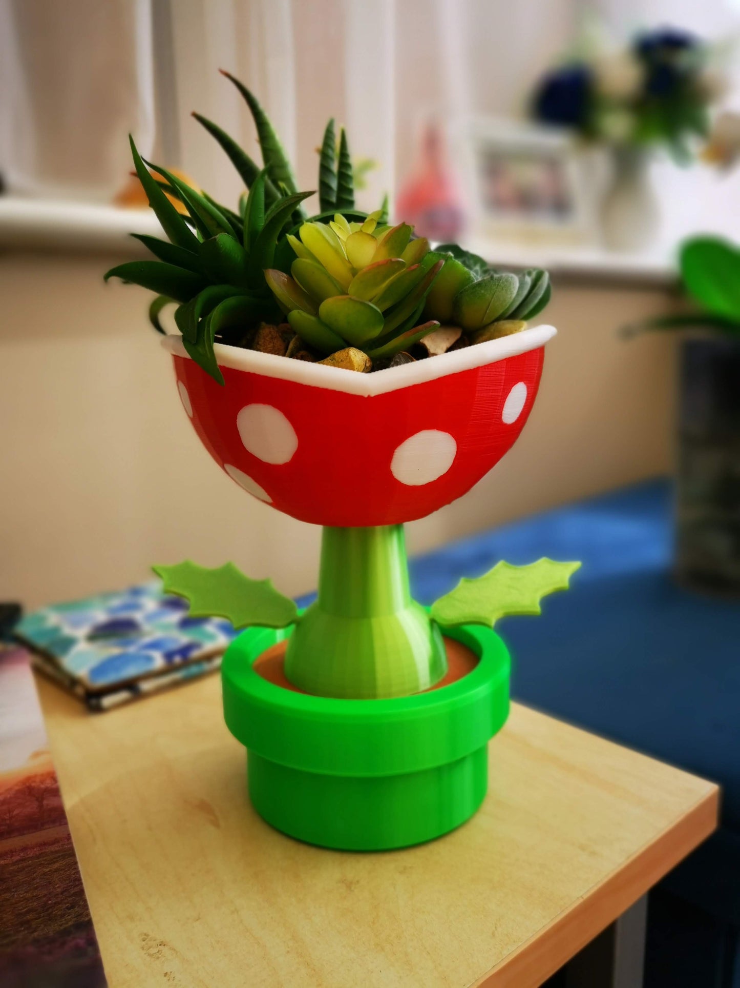 Petey Piranha planter indoors