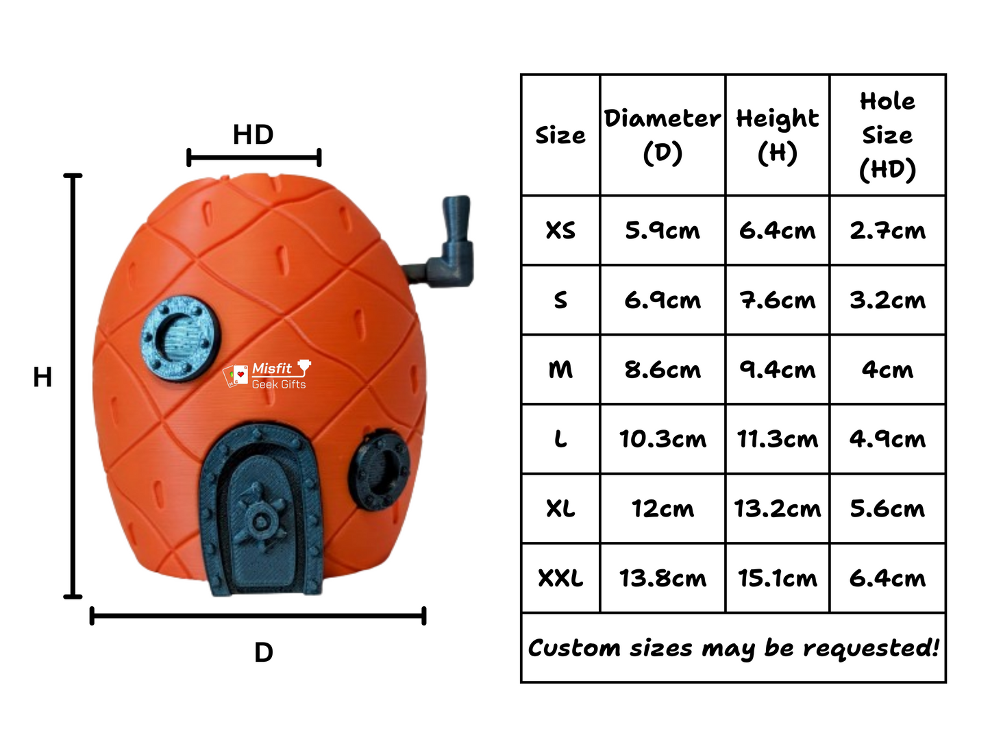 Spongebob House Sizes