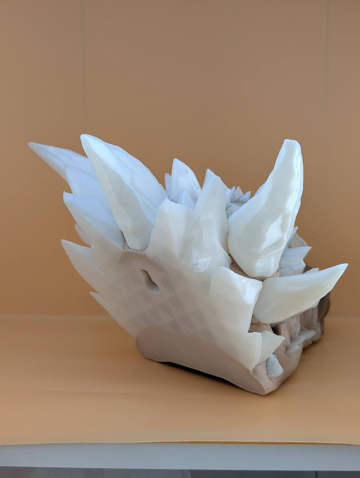 Crystal dragon skull from behind, showing the crystals