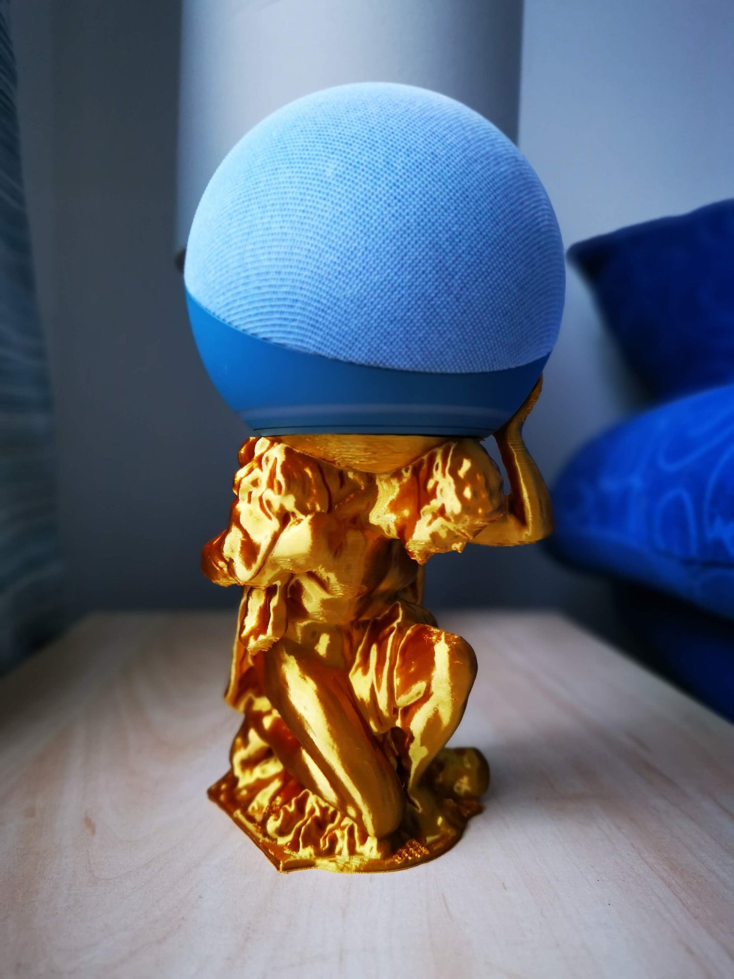 Alexa Echo & Echo Dot 4th/5th gen. stand - Hercules / Atlas statue | Desk mount holder for Amazon echo speaker generation 4/5