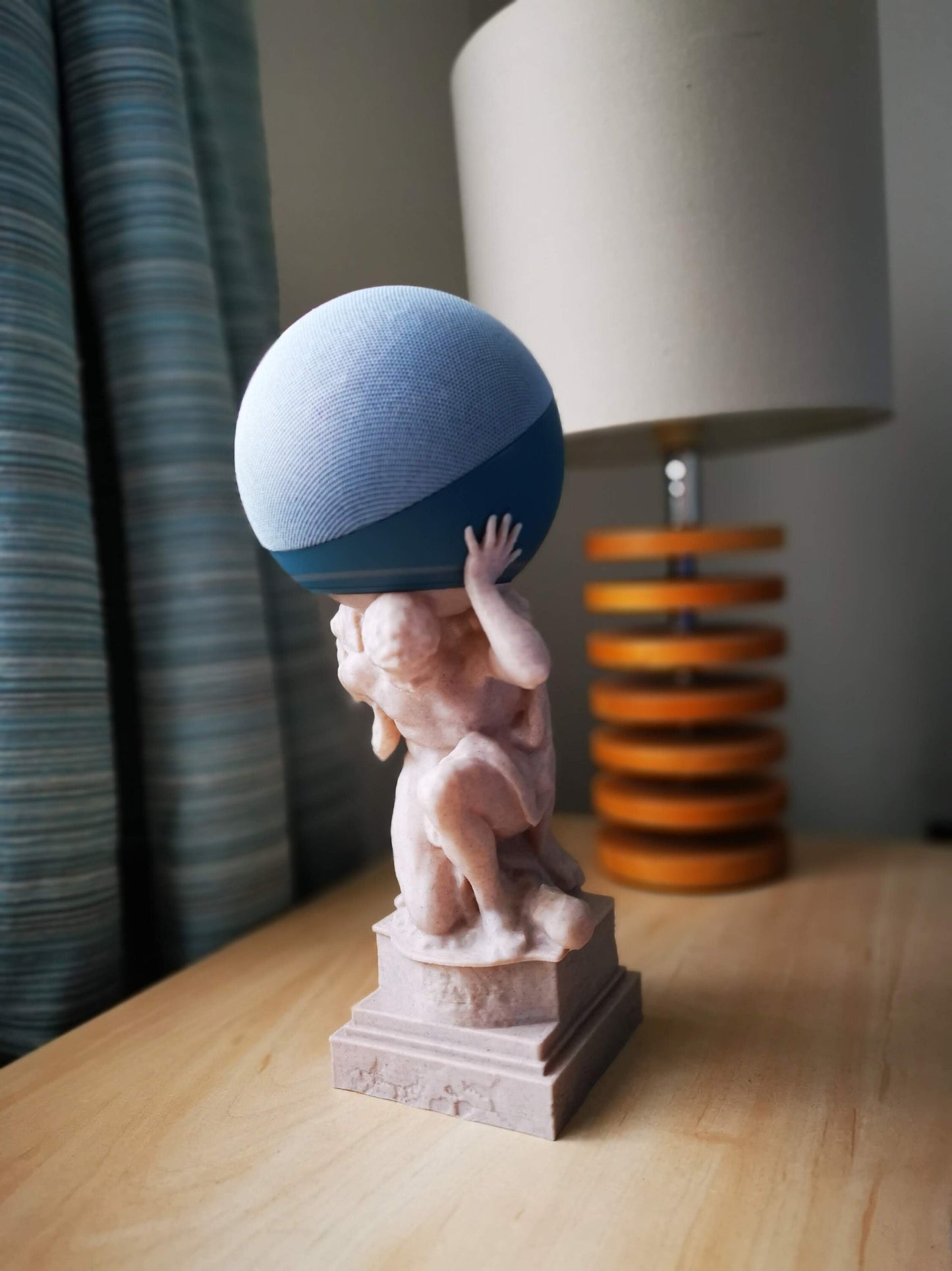 Alexa Echo & Echo Dot 4th/5th gen. stand - Hercules / Atlas statue | Desk mount holder for Amazon echo speaker generation 4/5