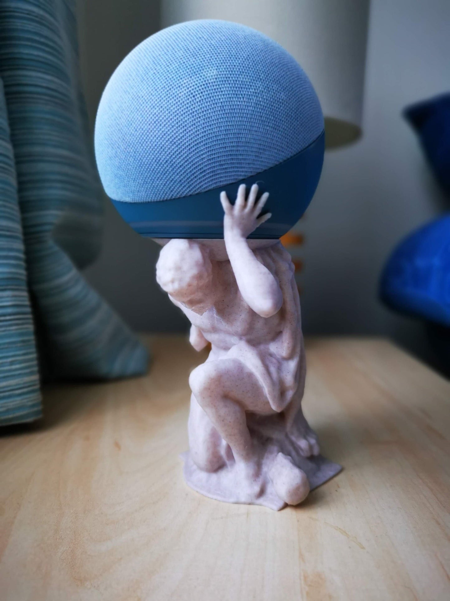 Alexa Echo & Echo Dot 4th/5th gen. stand - Hercules / Atlas statue | Desk mount holder for Amazon echo speaker generation 4/5