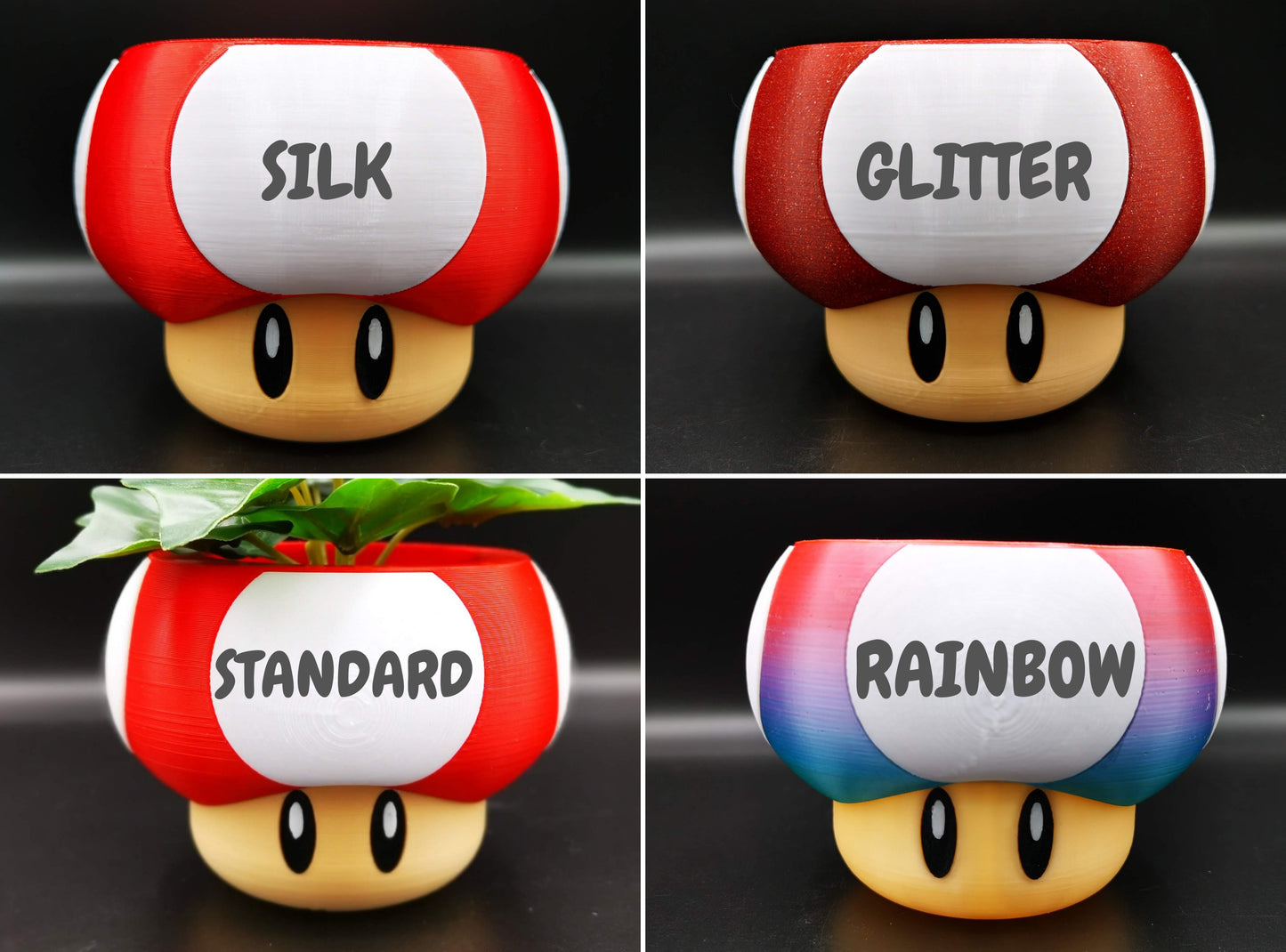 Mario mushroom planter - Various colours and sizes! / Super Mario Toadstool plant pot / Gaming room decor / housewarming gift for new home