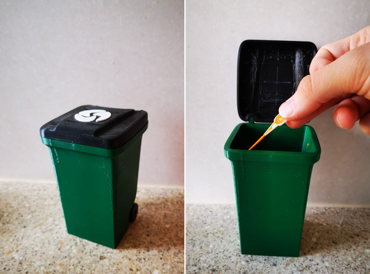 3D printed waste bin trash can