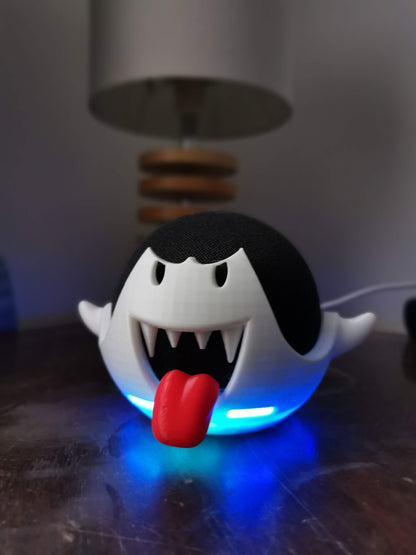 Alexa Echo Boo holder with echo inside from front angle