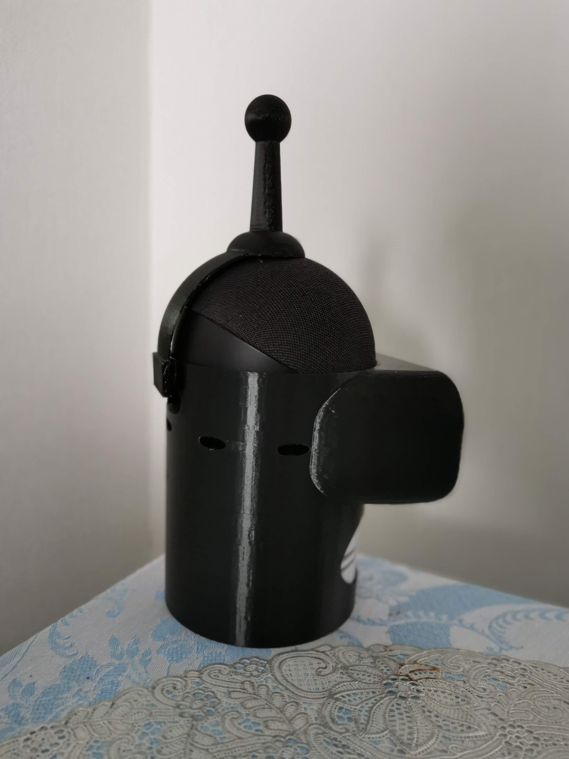 Bender Alexa Echo holder from the back (in black)