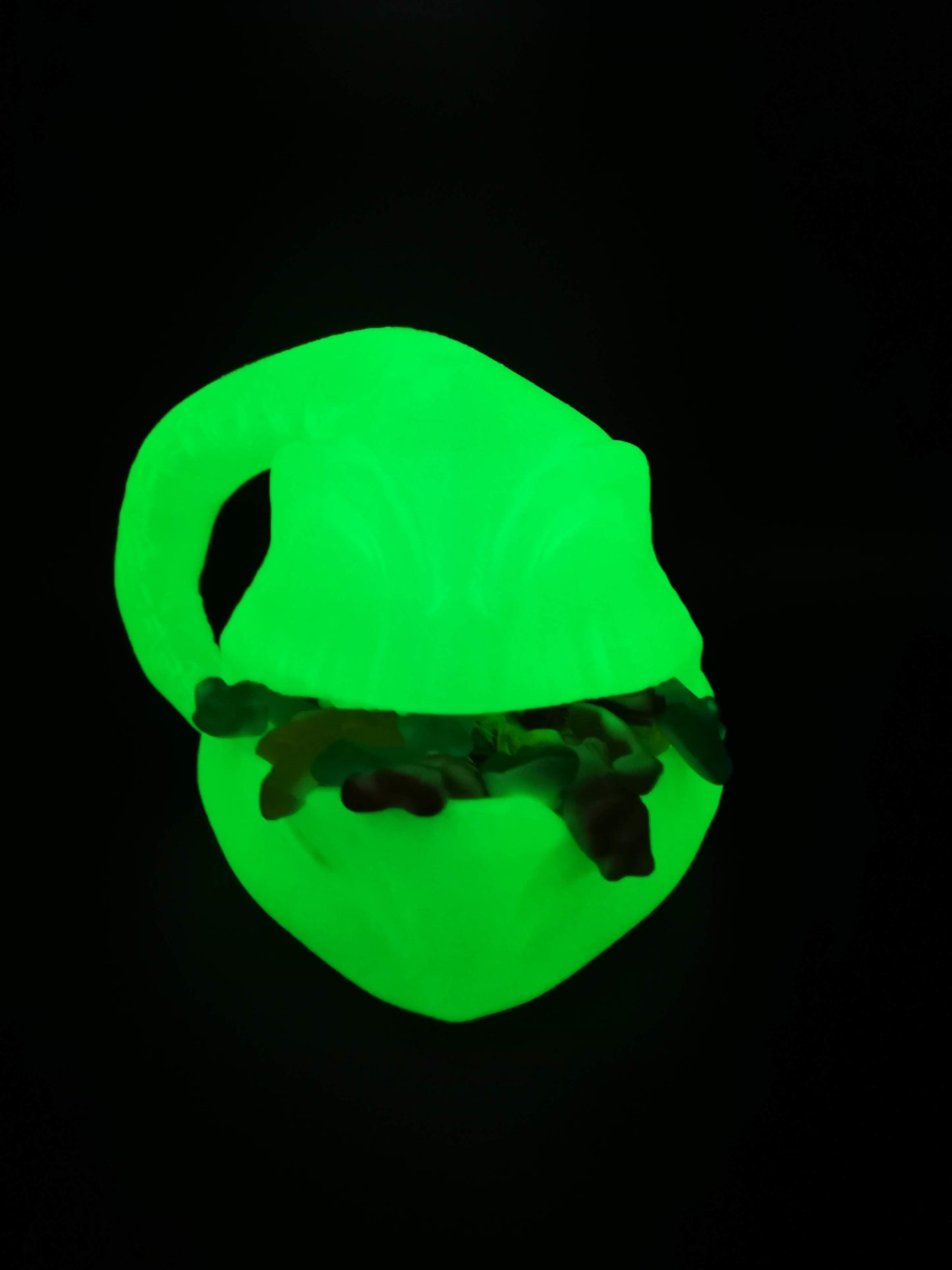 Glow in the dark Oogie Boogie candy bowl from the front