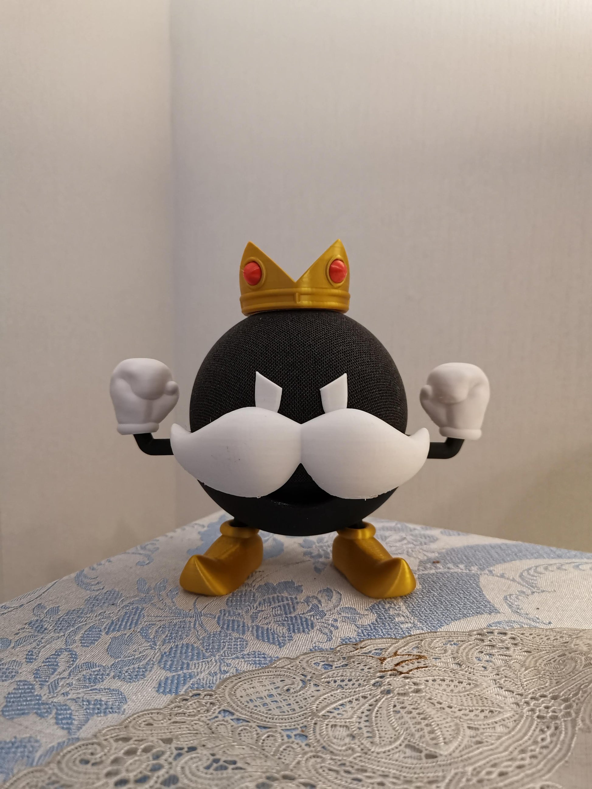 King Bomb-omb Alexa Echo holder with crown on top
