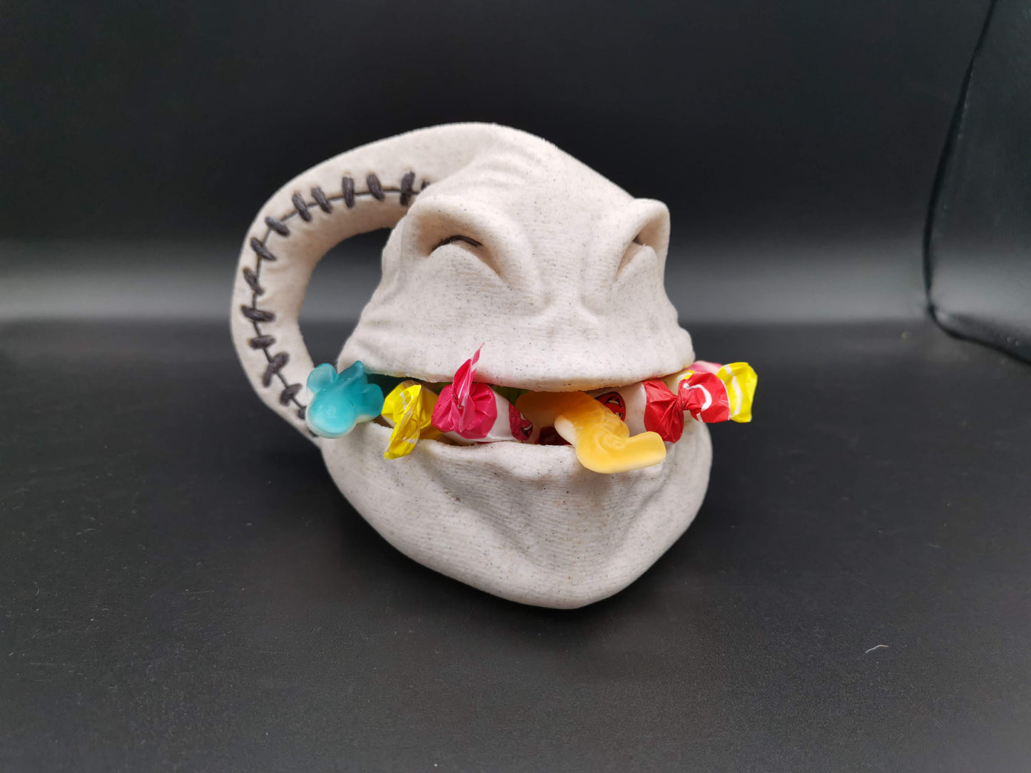 Oogie Boogie candy bowl with candy inside