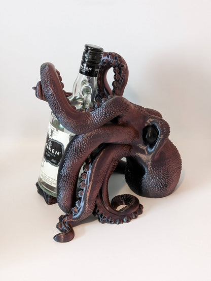 Octopus Rum Bottle Holder – Home bar decor for spirits, wine and smaller bottles