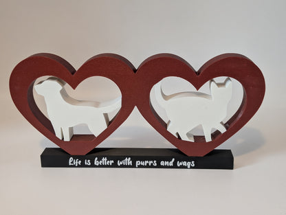 Cat & Dog Heart Sign Home Décor