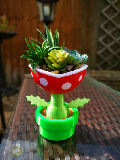 Petey Piranha planter outside close up