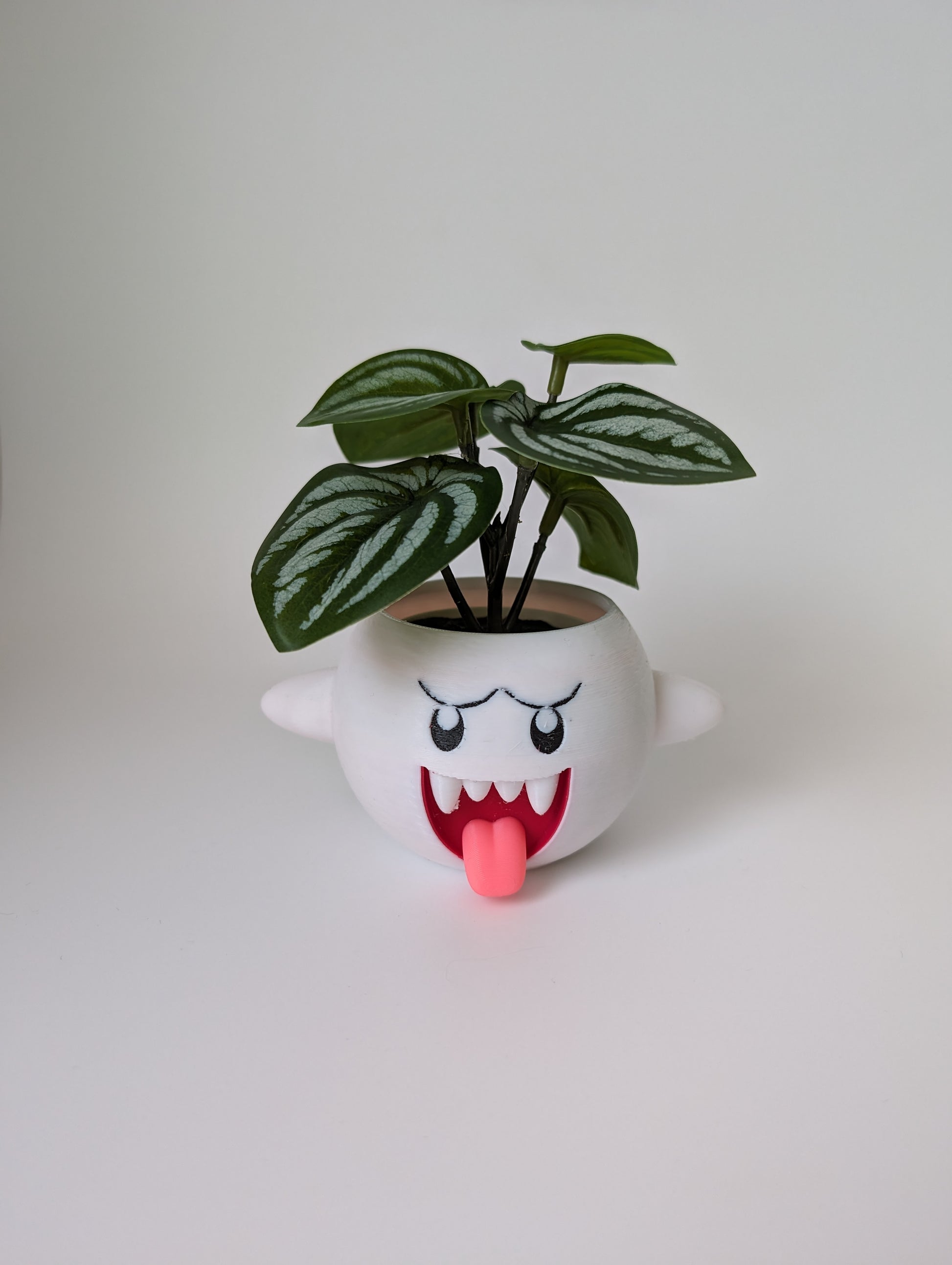 Small Mario Boo planter from the front