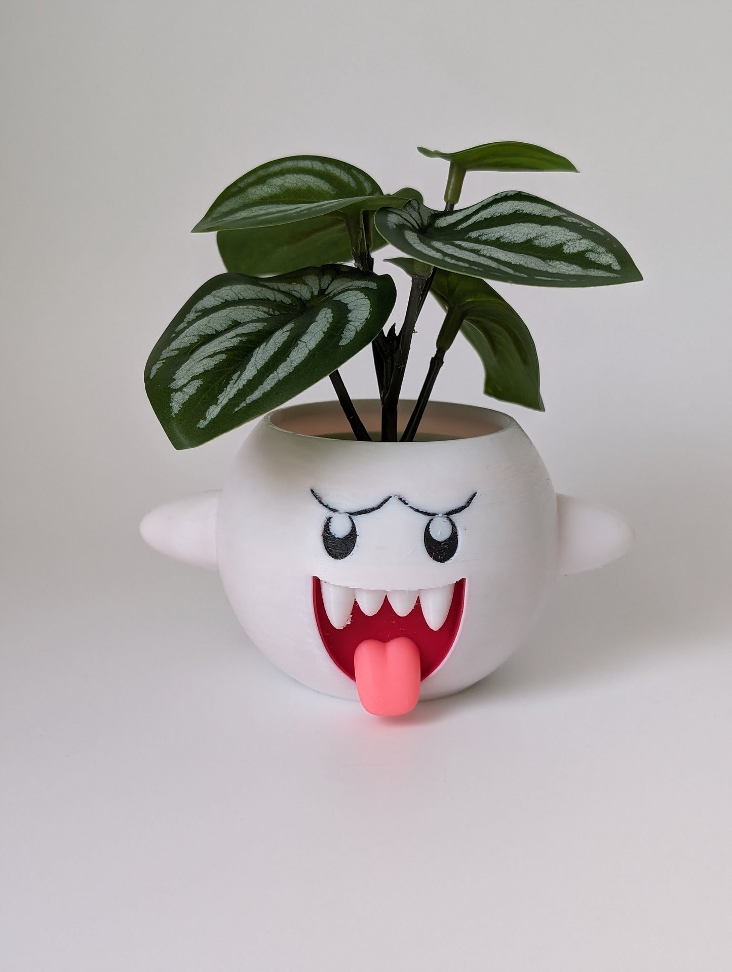 Small Mario Boo planter from the front close up