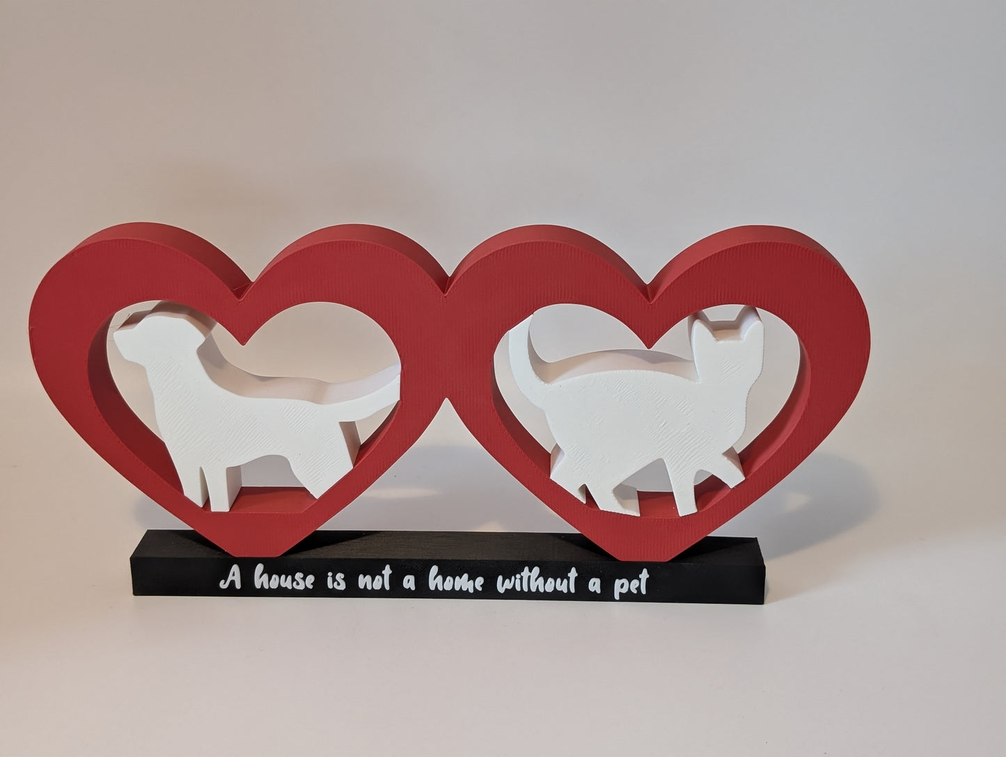 Cat & Dog Heart Sign – 3D printed pet home decor, product photo 2 of 5