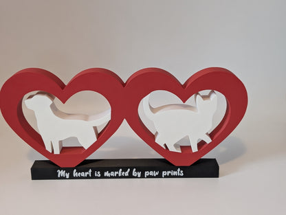 Cat & Dog Heart Sign – 3D printed pet home decor, product photo 3 of 5