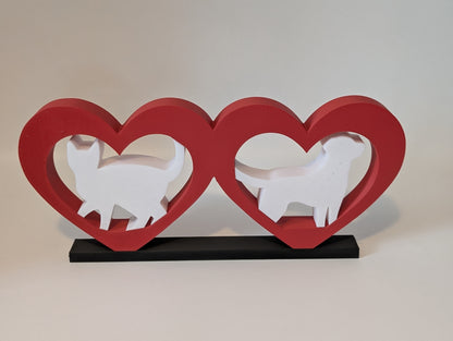 Cat & Dog Heart Sign – 3D printed pet home decor, product photo 4 of 5