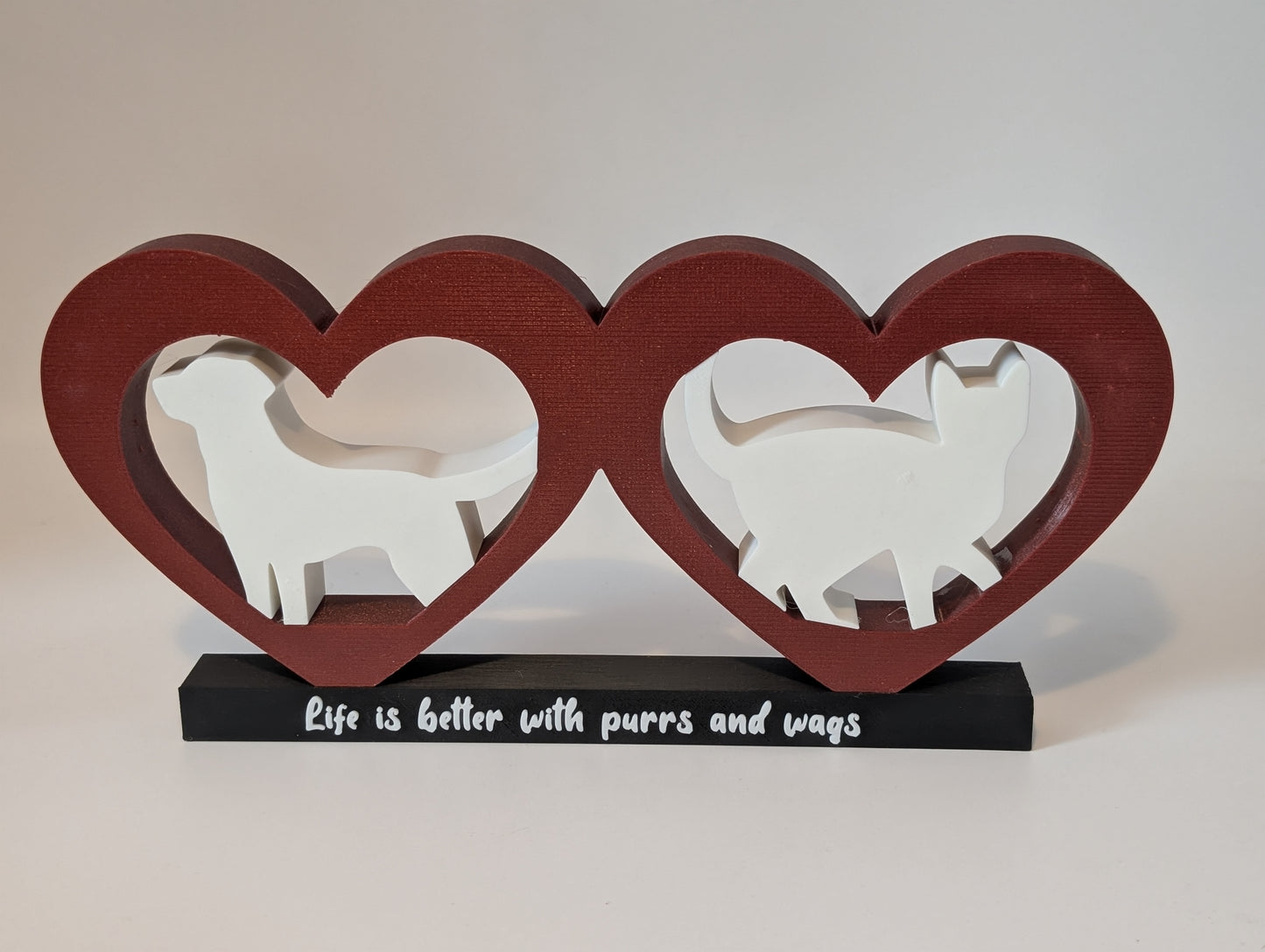 Cat & Dog Heart Sign – 3D printed pet home decor, product photo 5 of 5