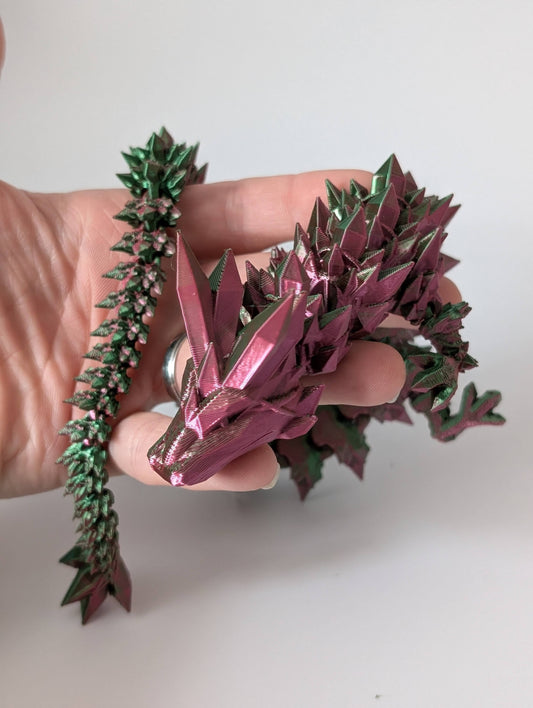 Crystal Dragon – articulated 3D printed dragon, product photo 1 of 7