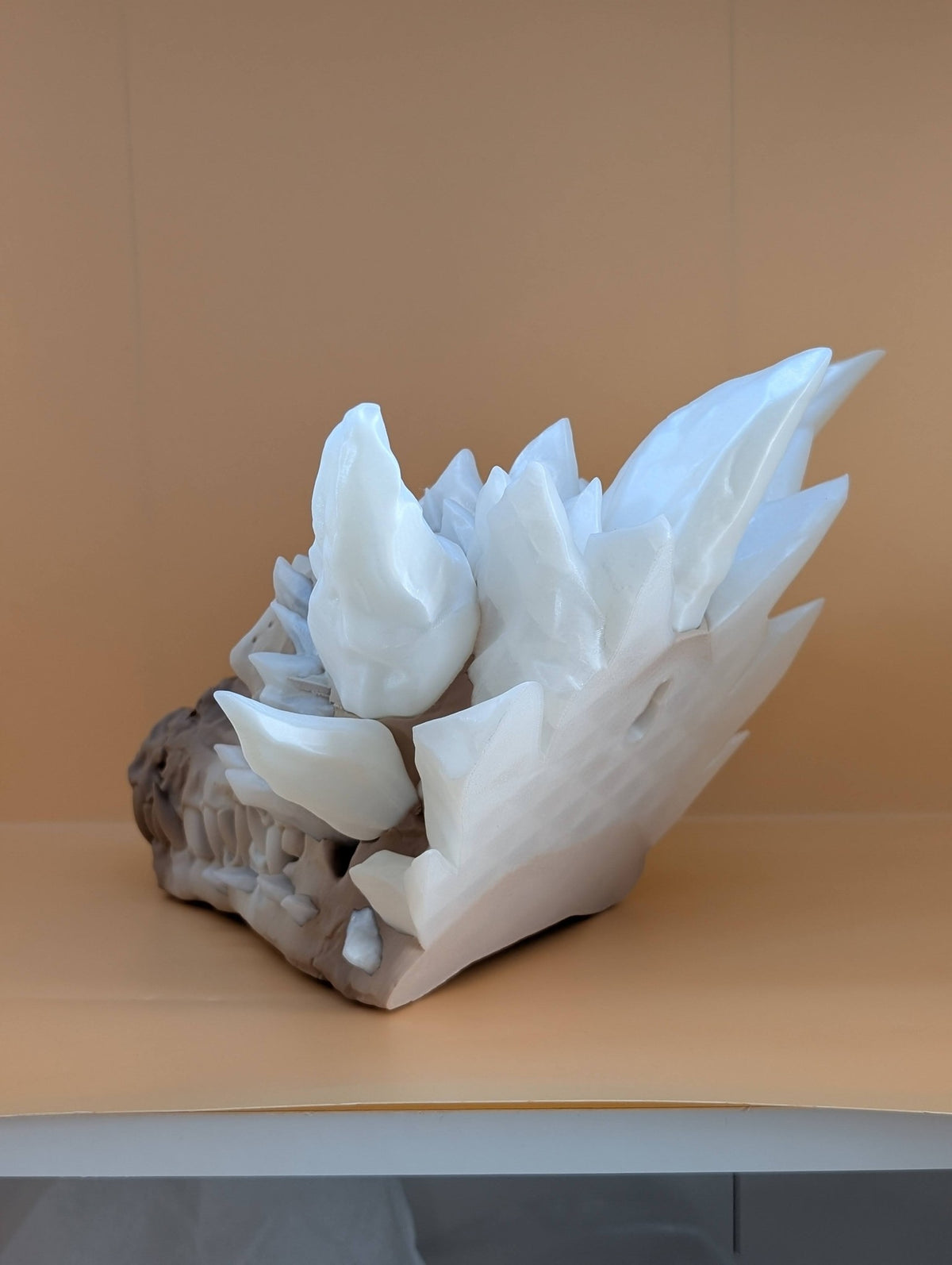 Dragon skull side profile with crystal mane