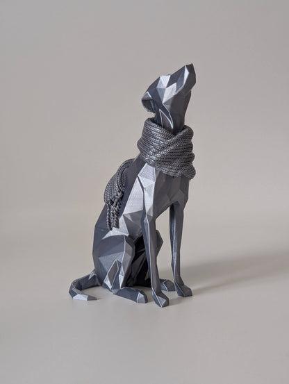 Low-Poly Dog Ornament – geometric 3D printed dog breed, product photo 6 of 11