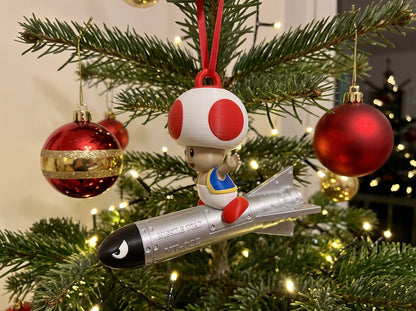 Mario Missile Toad on a Christmas tree, Bullet Bill nose facing left
