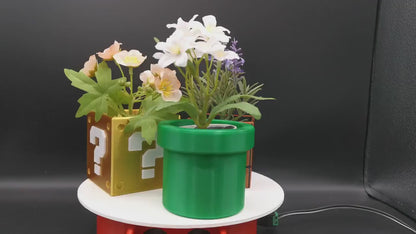 Super Mario planter set - Various sizes! / Super Mario flower plant pot / housewarming gift for new home / Gaming room home decor / desk pot