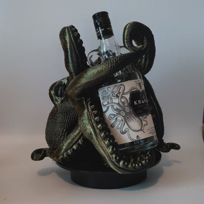 Octopus Rum Bottle Holder – Home bar decor for spirits, wine and smaller bottles