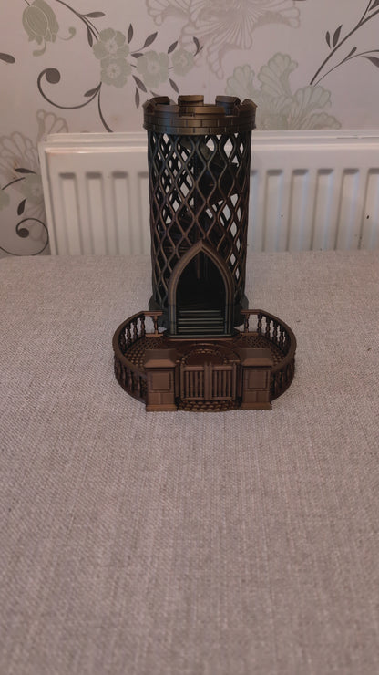 Castle Turret Dice Tower with Dice Catcher