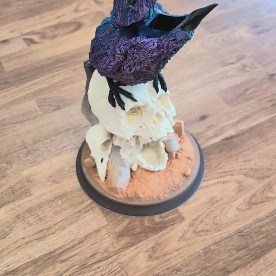 Full Colour raven skull dice tower turned by hand