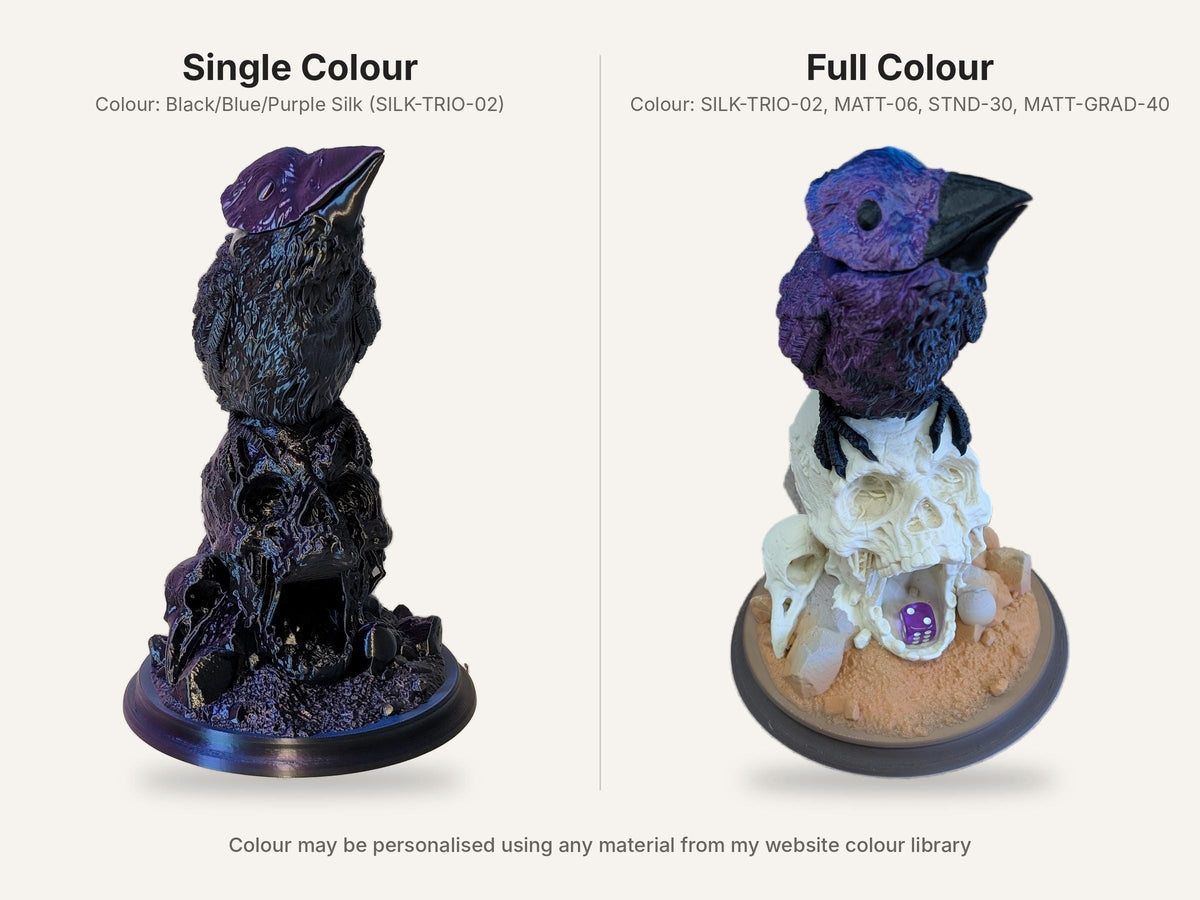 Colour options: Single Colour in Silk Black/Blue/Purple and Full Colour