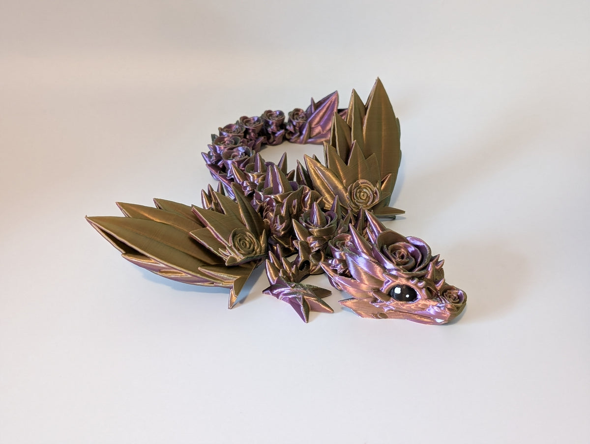 Winged Rose Dragon – articulated 3D printed fidget toy, product photo 2 of 8