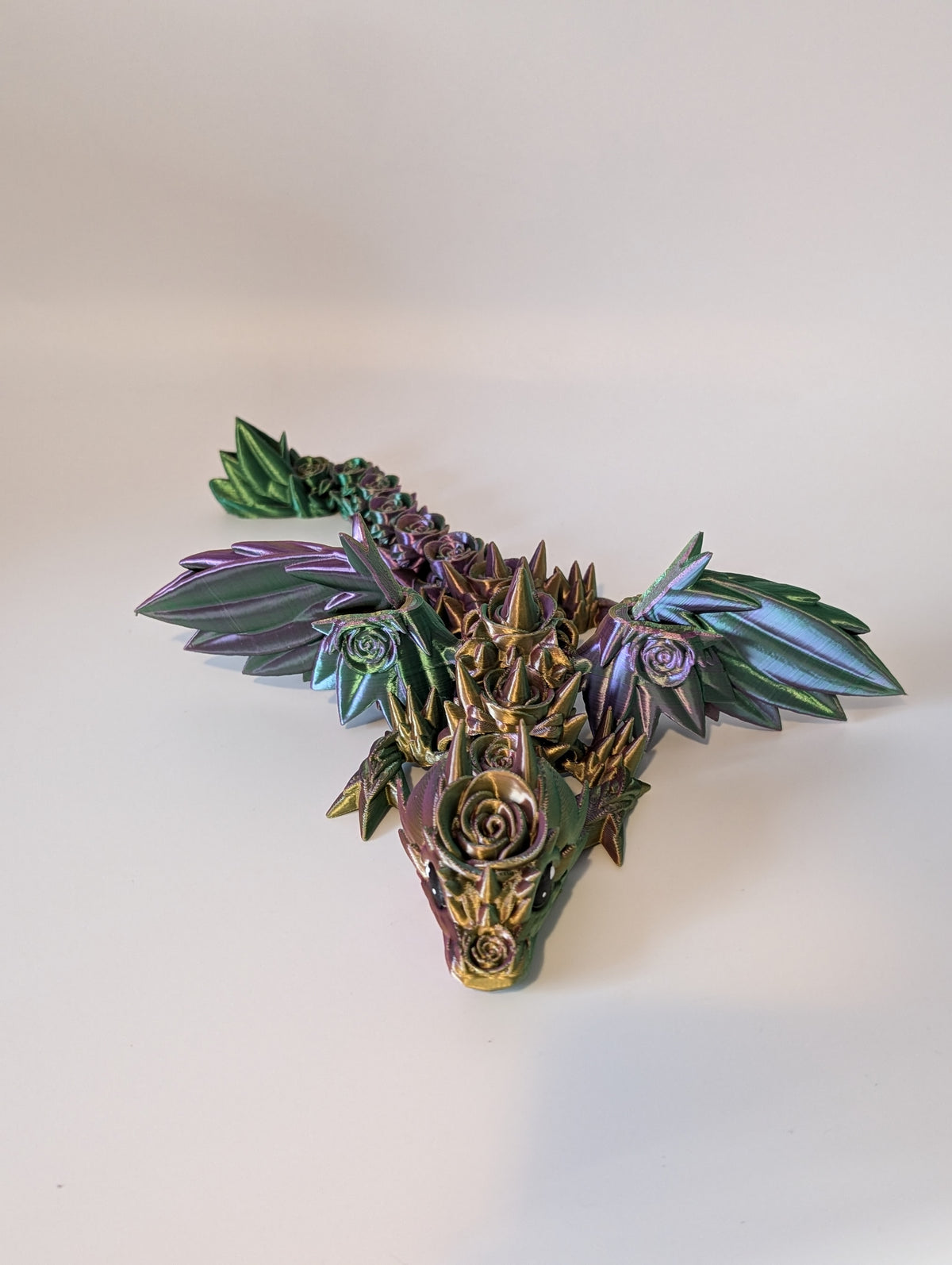 Winged Rose Dragon – articulated 3D printed fidget toy, product photo 4 of 8